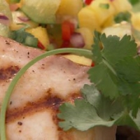 Image of Grilled Mahi With Mango Papaya Salsa Served Over Curried Couscous Recipe, Group Recipes