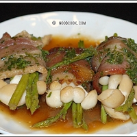 Image of Grilled Teriyaki Bacon Stuffed With Shimeji Mushrooms And Asparagus Recipe, Group Recipes