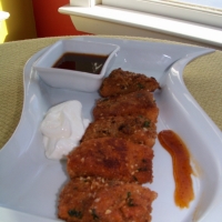 Image of Almond Breaded Tilapia Nuggets With Cajun Rub Served With Honey Habanero Bbq Sauce And Greek Style Yogurt Recipe, Group Recipes