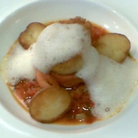 Image of Pan Seared King Salmon And Diver Scallop With Sauce Piperade And A Horseradish Emulsion Recipe, Group Recipes