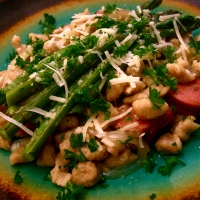 Image of Whole Wheat Spaetzle With Turkey Kielbasa & Roasted Asparagus Recipe, Group Recipes