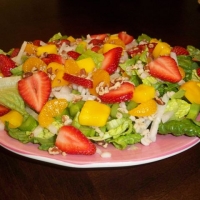 Image of Romaine Salad With Strawberries Mangoes And Barley Recipe, Group Recipes