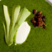 Image of Chilled Spinach Soup With Avocado And Bacon Crunchies Recipe, Group Recipes