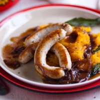 Image of Chicken Sausage With Butternut Mash And Onion Gravy Recipe, Group Recipes
