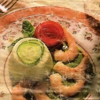 Image of Shrimp With Cucumber Timbales With Basil Dressing Recipe, Group Recipes