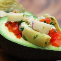Image of Stuffed Avocados With Hearts Of Palm And Artichoke Salad Recipe, Group Recipes