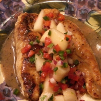 Image of Sauteed Chicken Breasts With Pear Bell Pepper And Cilantro Salsa Recipe, Group Recipes