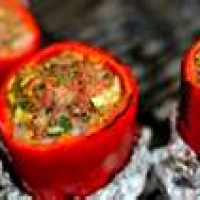 Image of Stuffed Shrimp Red Peppers In Alfredo Sauce Recipe, Group Recipes