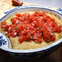 Image of Asiago Artichoke Dip With Tomato Vinaigrette Recipe, Group Recipes