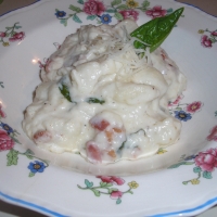 Image of Gnocchi With A Fresh Basil Bacon Cheese Sauce Recipe, Group Recipes