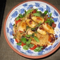 Image of Stuffed Baby Squid With Linguini Recipe, Group Recipes