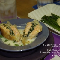 Image of Phyllo-wrapped Salmon With Gingered Spinach Filling Recipe, Group Recipes