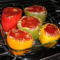 Image of Darbars Turkey Stuffed Peppers With Fresh Herbs Recipe, Group Recipes