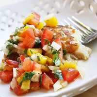 Image of Potato Crusted Snapper With Bell Pepper Salsa Recipe, Group Recipes
