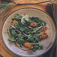 Image of Watercress Salad With Fried Morels Recipe, Group Recipes