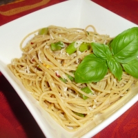 Image of Asparagus And Basil Whole Wheat Spaghettini Recipe, Group Recipes