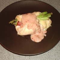Image of Chicken Wrapped Asparagus With Raspberry Chipotle Cream Sauce Recipe, Group Recipes