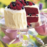 Image of Red Velvet Cake With Raspberries And Blueberries Recipe, Group Recipes