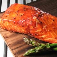 Image of Brown Surgar Spiced Maple Glazed Cedar Plank Salmon Recipe, Group Recipes