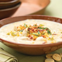 Image of Crab-and-corn Chowder With Bacon And Chanterelle Mushrooms Recipe, Group Recipes