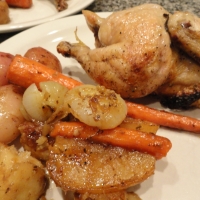 Image of Cornish Game Hens With Roasted Root Vegetables Recipe, Group Recipes